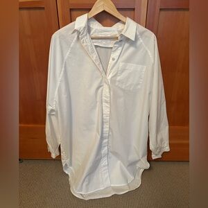 White button up, brand is kowtow